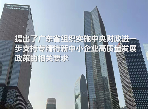 提出了广东省组织实施中央财政进一步支持专精特新中小企业高质量发展政策的相关要求